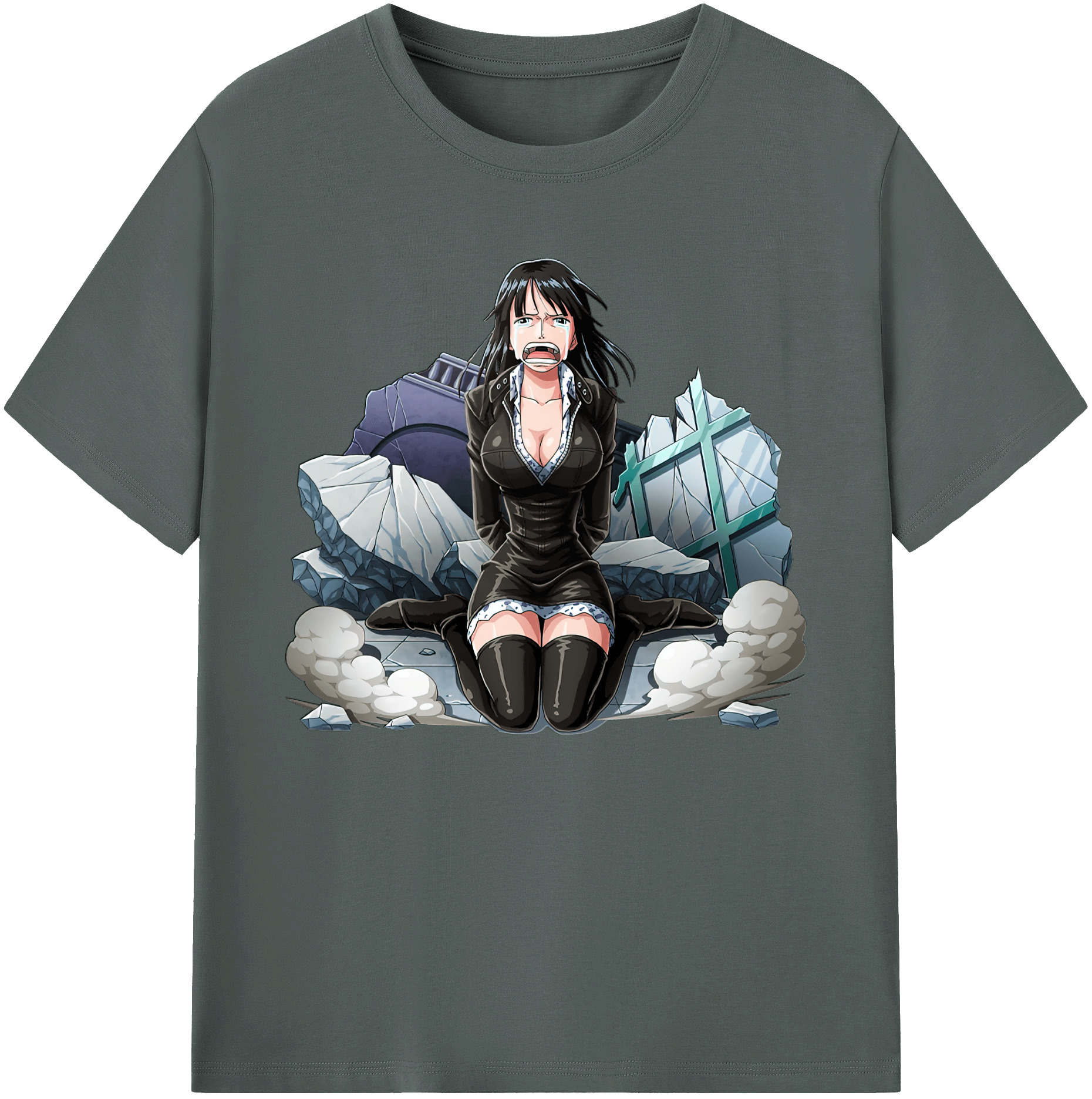 ワンピース ニコ・ロビン ONE PIECE Nico Robin 綿100％ メンズ半袖Tシャツ｜肌触りやわらか＆通気性